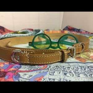 Light Brown belt leather, added metal hoops cute